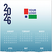 Shades of Blue Logo Calendar Card D3306U-4A